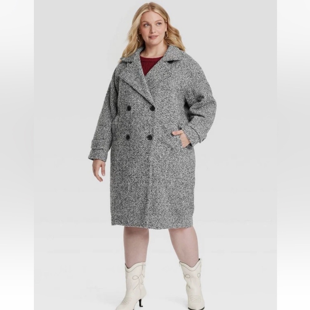 Universal Thread Women's Double‎ Breasted Cocoon Overcoat